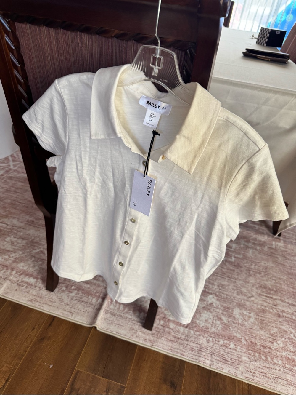Bailey 44 Short-Sleeve Button-Down Shirt in Cream - Picture 8 of 8